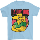 Daddy Dog Fathers Day Mens T-Shirt Cotton Gildan Light Blue