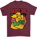 Daddy Dog Fathers Day Mens T-Shirt Cotton Gildan Maroon