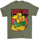 Daddy Dog Fathers Day Mens T-Shirt Cotton Gildan Military Green