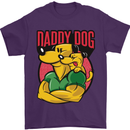 Daddy Dog Fathers Day Mens T-Shirt Cotton Gildan Purple