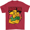 Daddy Dog Fathers Day Mens T-Shirt Cotton Gildan Red