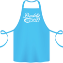 Daddy Est. 2022 Funny Father's Day Cotton Apron 100% Organic Turquoise