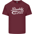 Daddy Est. 2022 Funny Father's Day Mens Cotton T-Shirt Tee Top Maroon
