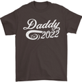 Daddy Est. 2022 Funny Father's Day Mens T-Shirt Cotton Gildan Dark Chocolate