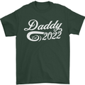 Daddy Est. 2022 Funny Father's Day Mens T-Shirt Cotton Gildan Forest Green