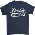 Daddy Est. 2022 Funny Father's Day Mens T-Shirt Cotton Gildan Navy Blue
