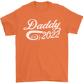 Daddy Est. 2022 Funny Father's Day Mens T-Shirt Cotton Gildan Orange