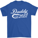 Daddy Est. 2022 Funny Father's Day Mens T-Shirt Cotton Gildan Royal Blue