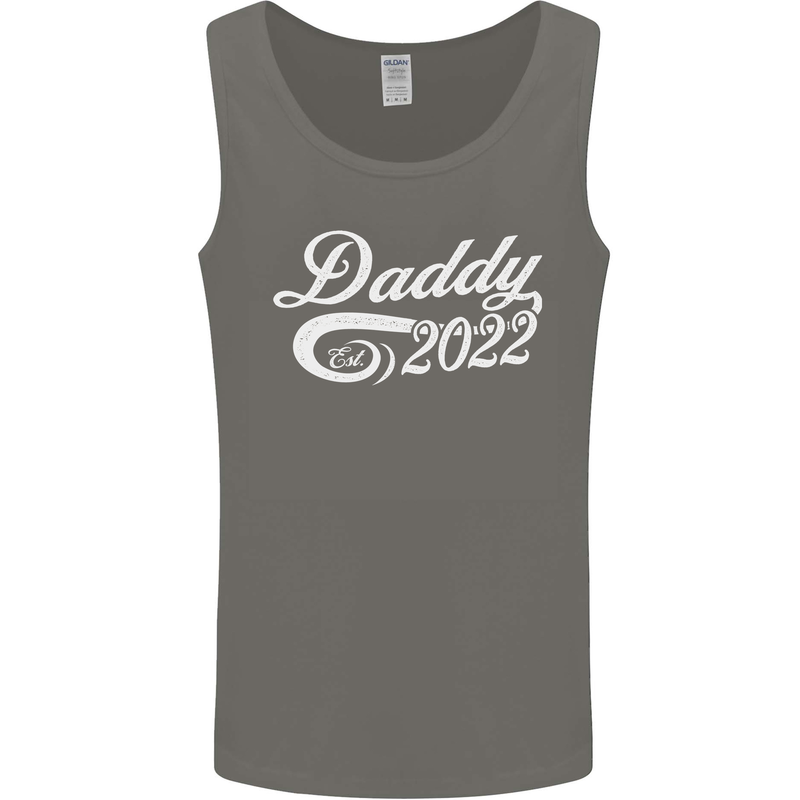 Daddy Est. 2022 Funny Father's Day Mens Vest Tank Top Charcoal