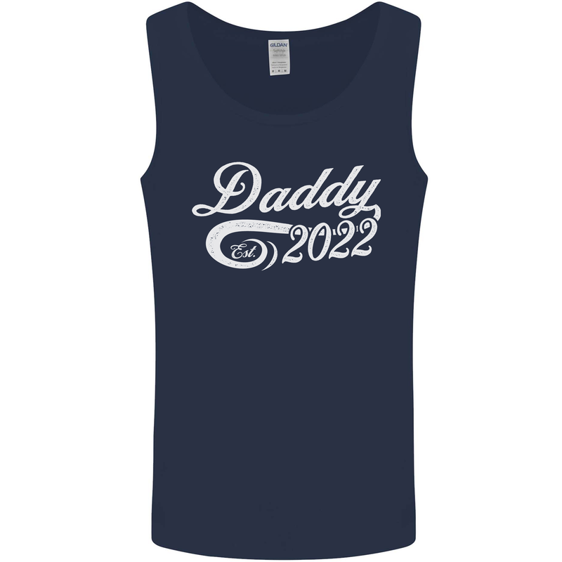 Daddy Est. 2022 Funny Father's Day Mens Vest Tank Top Navy Blue