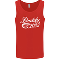 Daddy Est. 2022 Funny Father's Day Mens Vest Tank Top Red