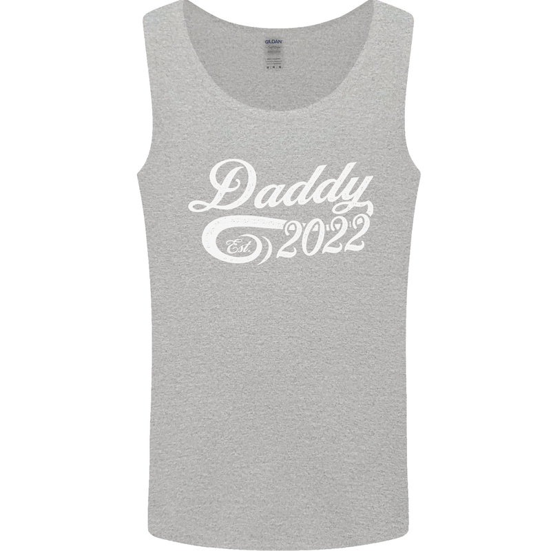 Daddy Est. 2022 Funny Father's Day Mens Vest Tank Top Sports Grey
