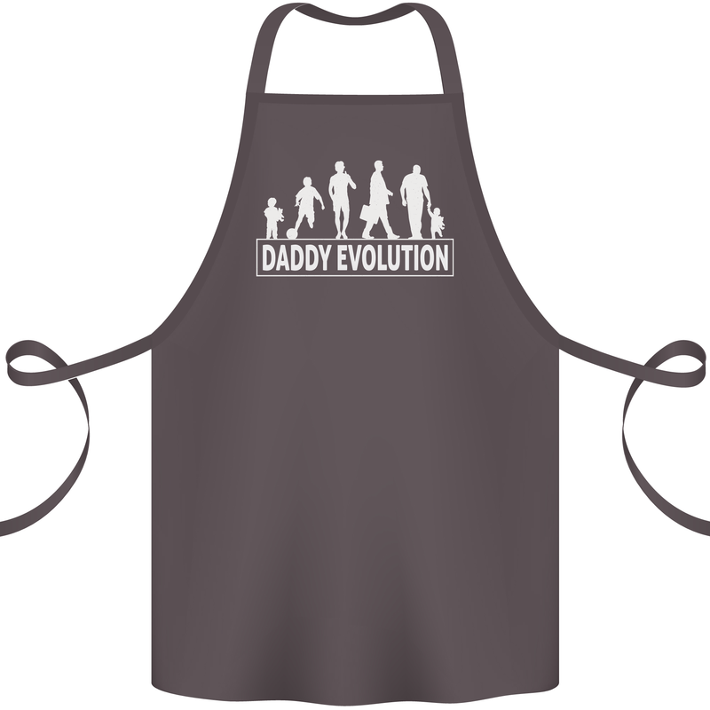 Daddy Evolution Fathers Day Cotton Apron 100% Organic Dark Grey