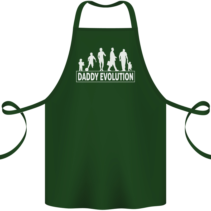 Daddy Evolution Fathers Day Cotton Apron 100% Organic Forest Green