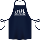 Daddy Evolution Fathers Day Cotton Apron 100% Organic Navy Blue
