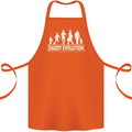 Daddy Evolution Fathers Day Cotton Apron 100% Organic Orange