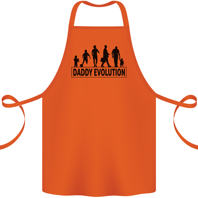 Daddy Evolution Fathers Day Cotton Apron 100% Organic Orange