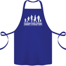 Daddy Evolution Fathers Day Cotton Apron 100% Organic Royal Blue
