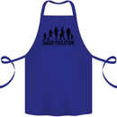 Daddy Evolution Fathers Day Cotton Apron 100% Organic Royal Blue
