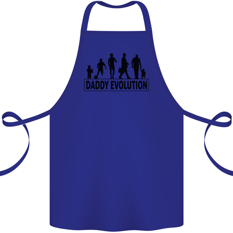 Daddy Evolution Fathers Day Cotton Apron 100% Organic Royal Blue