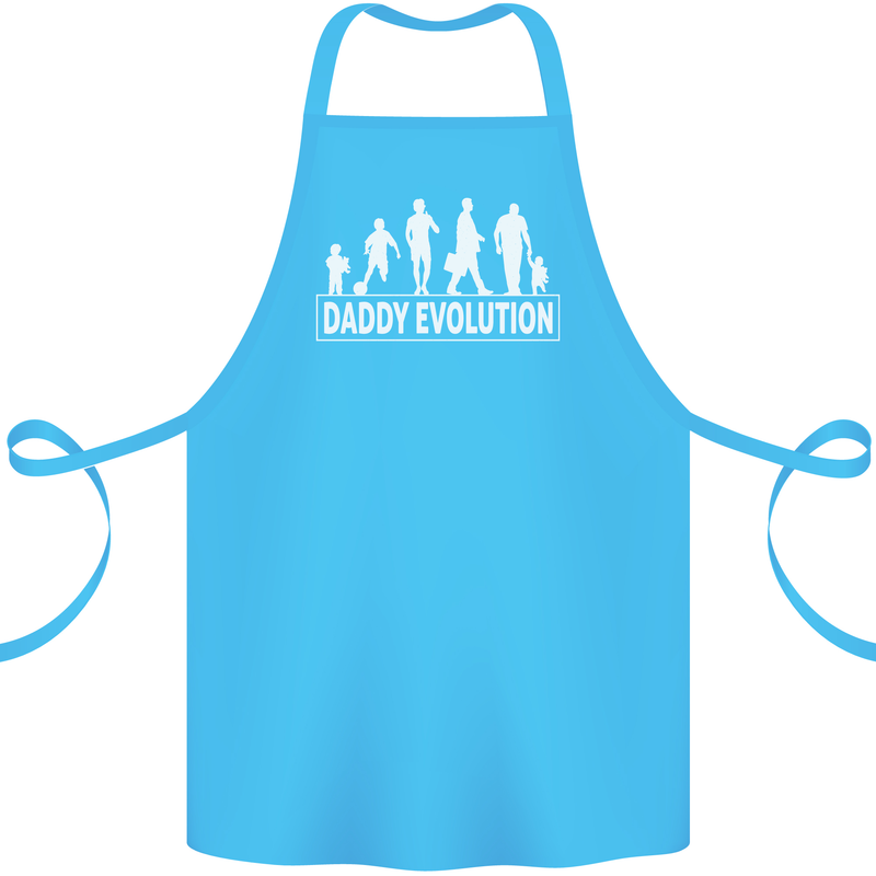 Daddy Evolution Fathers Day Cotton Apron 100% Organic Turquoise