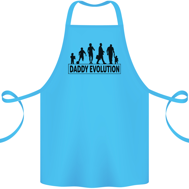 Daddy Evolution Fathers Day Cotton Apron 100% Organic Turquoise