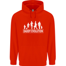 Daddy Evolution Fathers Day Mens 80% Cotton Hoodie Bright Red
