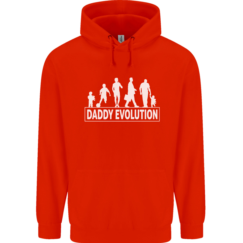 Daddy Evolution Fathers Day Mens 80% Cotton Hoodie Bright Red