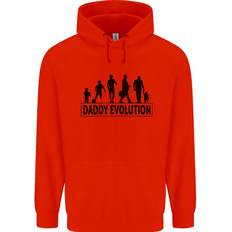 Daddy Evolution Fathers Day Mens 80% Cotton Hoodie Bright Red