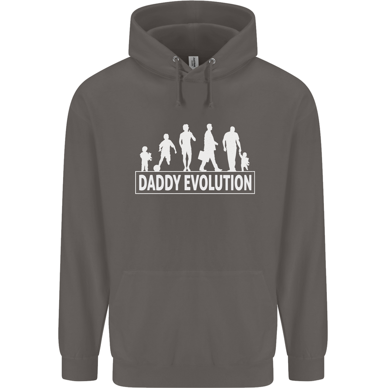 Daddy Evolution Fathers Day Mens 80% Cotton Hoodie Charcoal