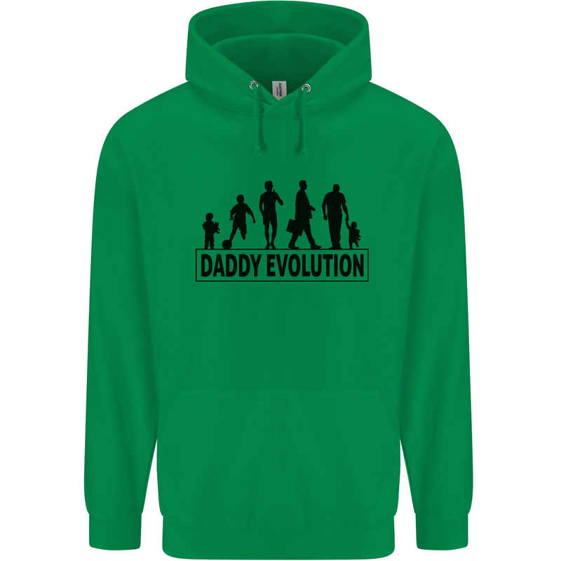 Daddy Evolution Fathers Day Mens 80% Cotton Hoodie Irish Green