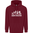 Daddy Evolution Fathers Day Mens 80% Cotton Hoodie Maroon
