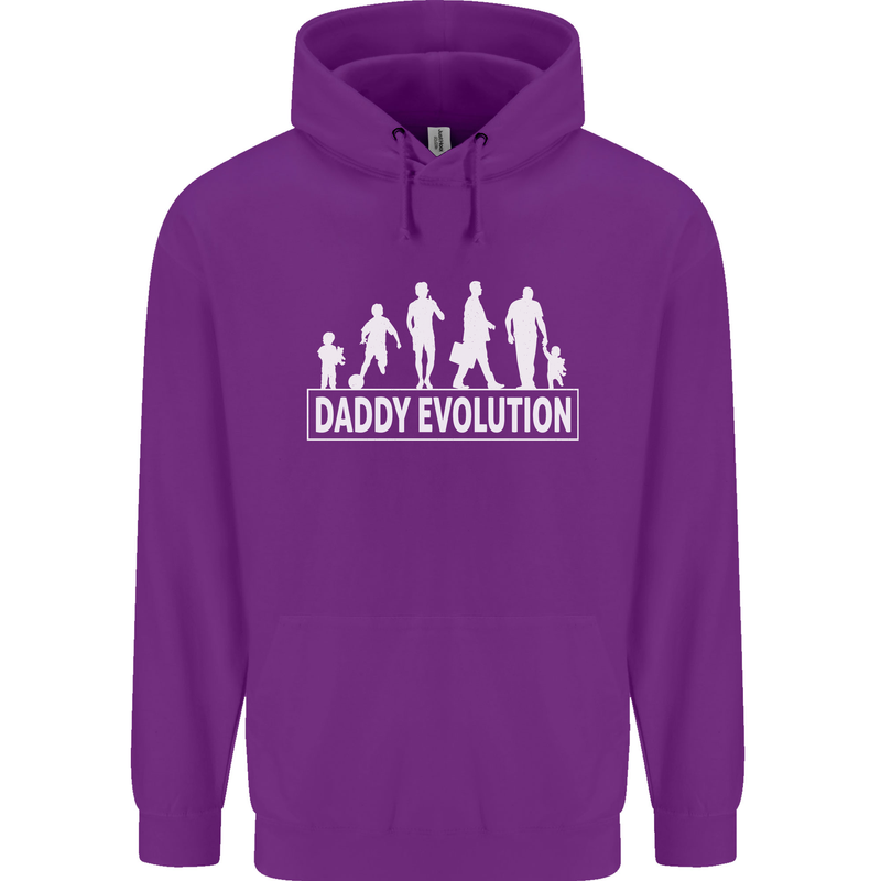 Daddy Evolution Fathers Day Mens 80% Cotton Hoodie Purple