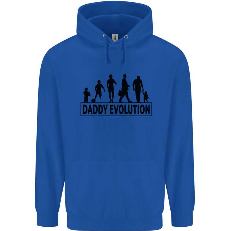 Daddy Evolution Fathers Day Mens 80% Cotton Hoodie Royal Blue