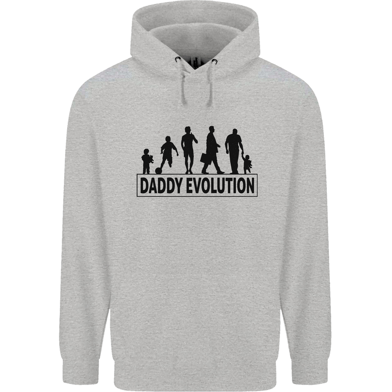 Daddy Evolution Fathers Day Mens 80% Cotton Hoodie Sports Grey