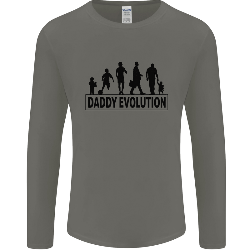 Daddy Evolution Fathers Day Mens Long Sleeve T-Shirt Charcoal