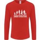 Daddy Evolution Fathers Day Mens Long Sleeve T-Shirt Red