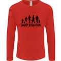 Daddy Evolution Fathers Day Mens Long Sleeve T-Shirt Red