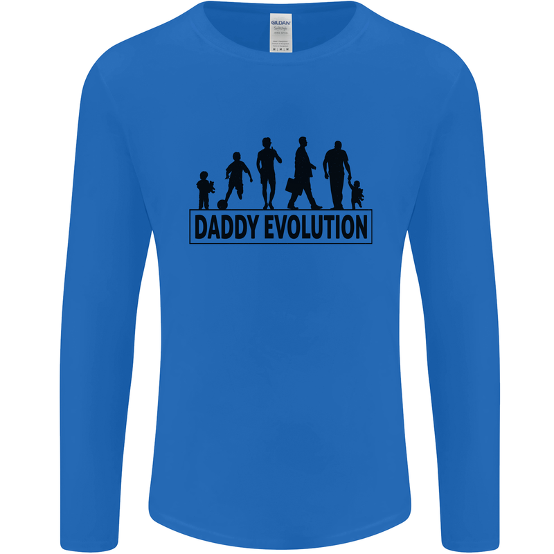 Daddy Evolution Fathers Day Mens Long Sleeve T-Shirt Royal Blue
