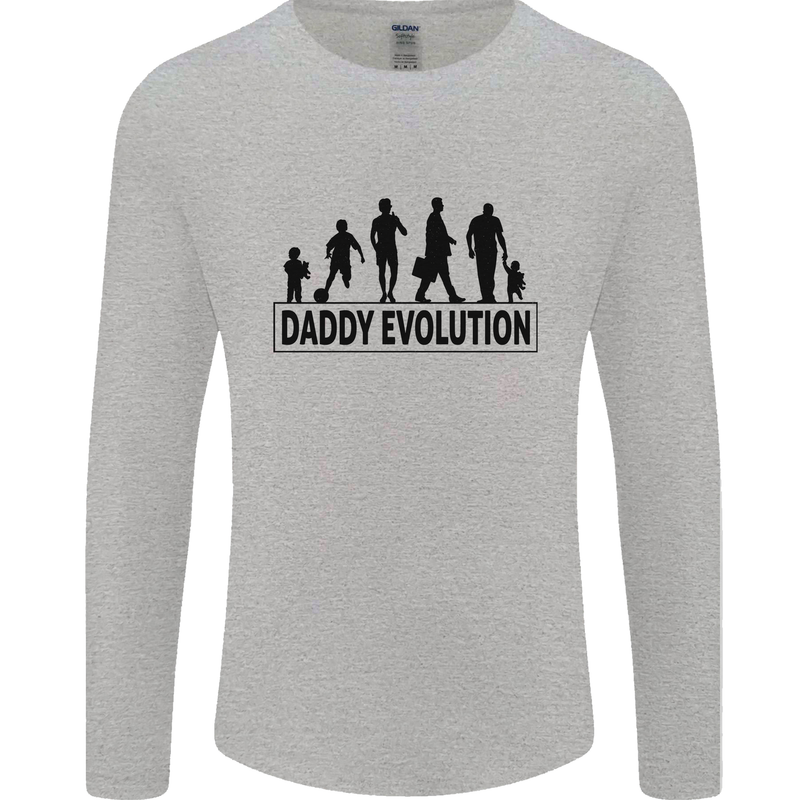 Daddy Evolution Fathers Day Mens Long Sleeve T-Shirt Sports Grey