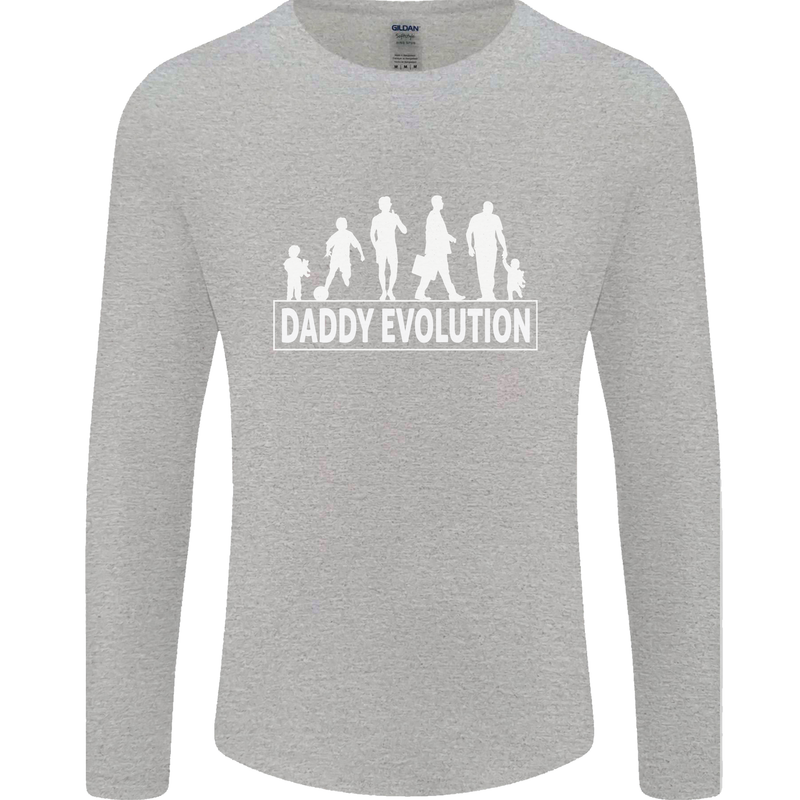 Daddy Evolution Fathers Day Mens Long Sleeve T-Shirt Sports Grey