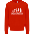 Daddy Evolution Fathers Day Mens Sweatshirt Jumper Bright Red
