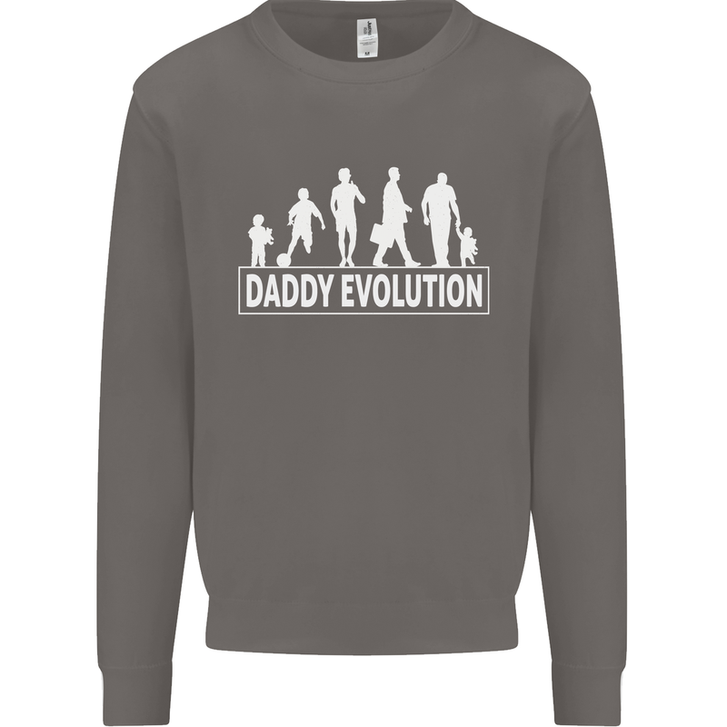 Daddy Evolution Fathers Day Mens Sweatshirt Jumper Charcoal