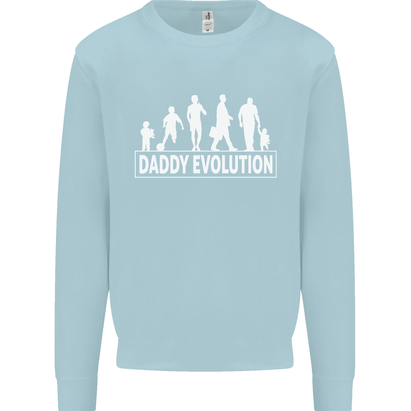 Daddy Evolution Fathers Day Mens Sweatshirt Jumper Light Blue