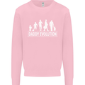 Daddy Evolution Fathers Day Mens Sweatshirt Jumper Light Pink