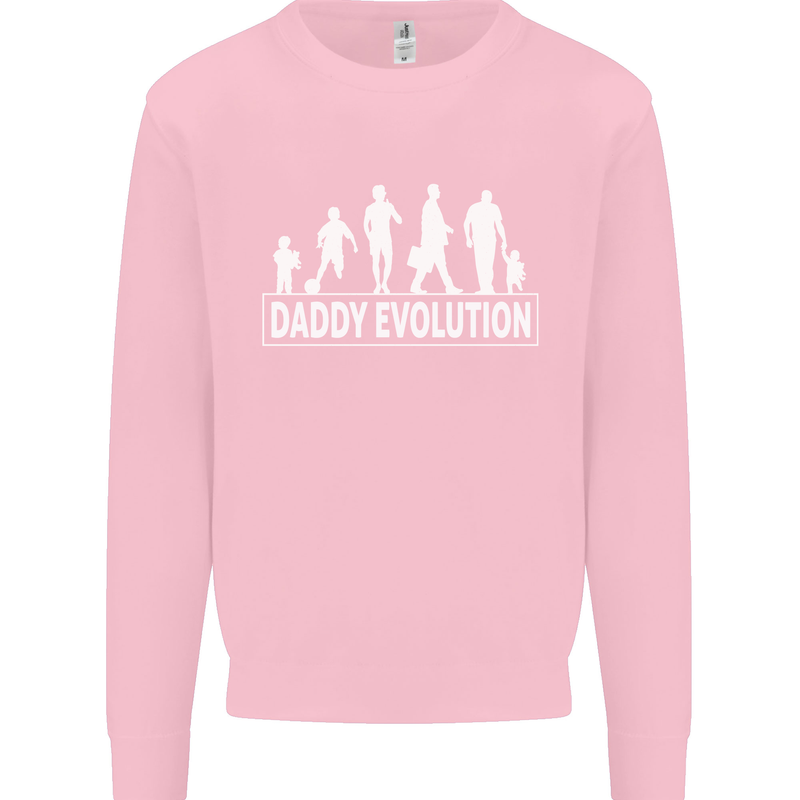 Daddy Evolution Fathers Day Mens Sweatshirt Jumper Light Pink