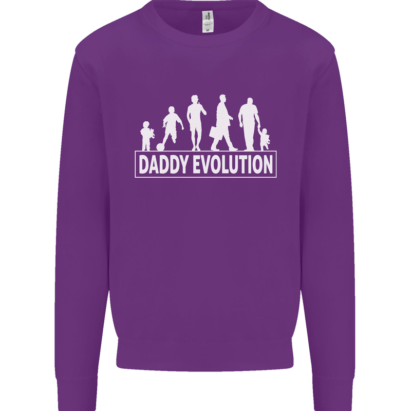 Daddy Evolution Fathers Day Mens Sweatshirt Jumper Purple