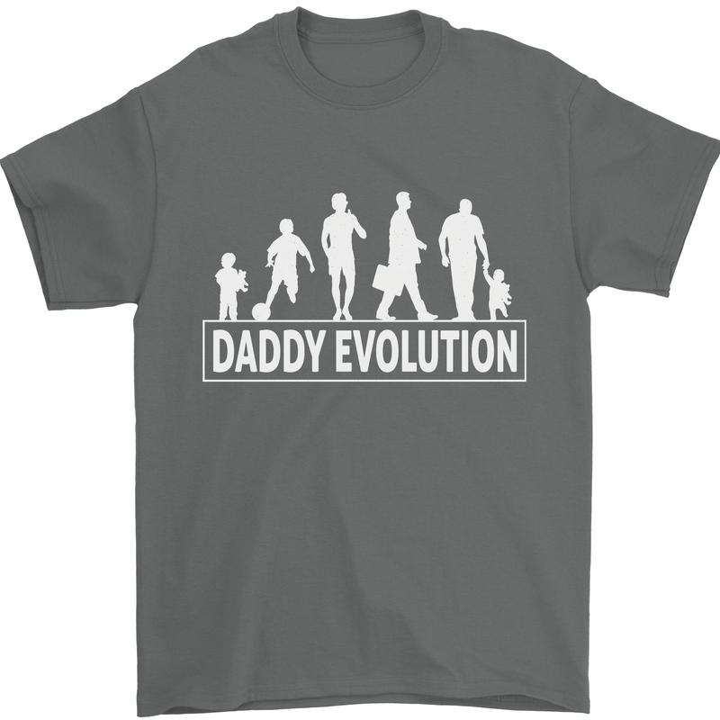 Daddy Evolution Fathers Day Mens T-Shirt Cotton Gildan Charcoal