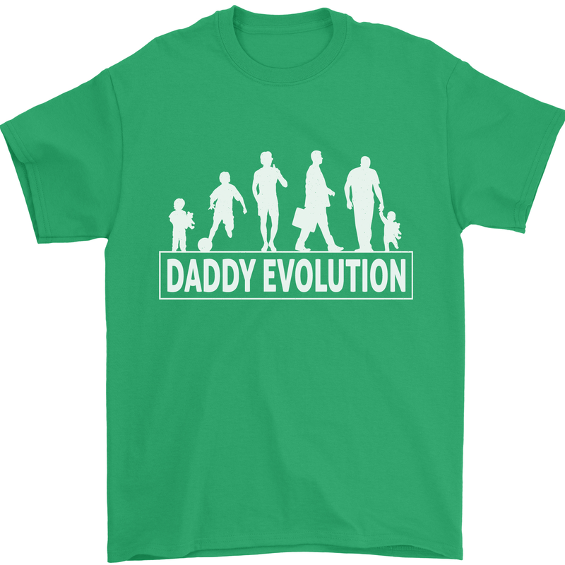 Daddy Evolution Fathers Day Mens T-Shirt Cotton Gildan Irish Green
