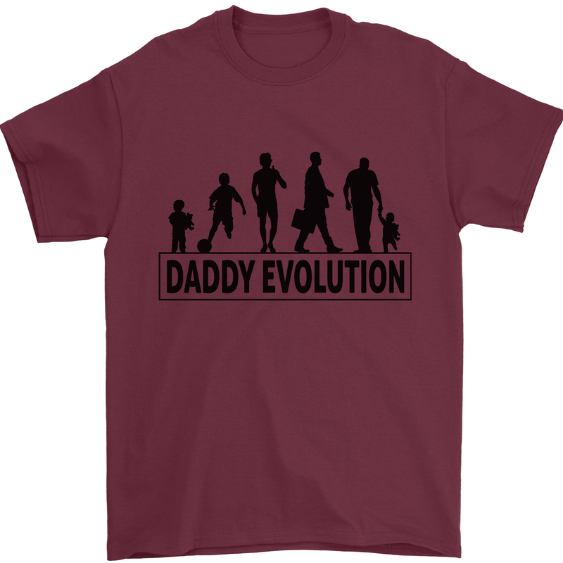 Daddy Evolution Fathers Day Mens T-Shirt Cotton Gildan Maroon